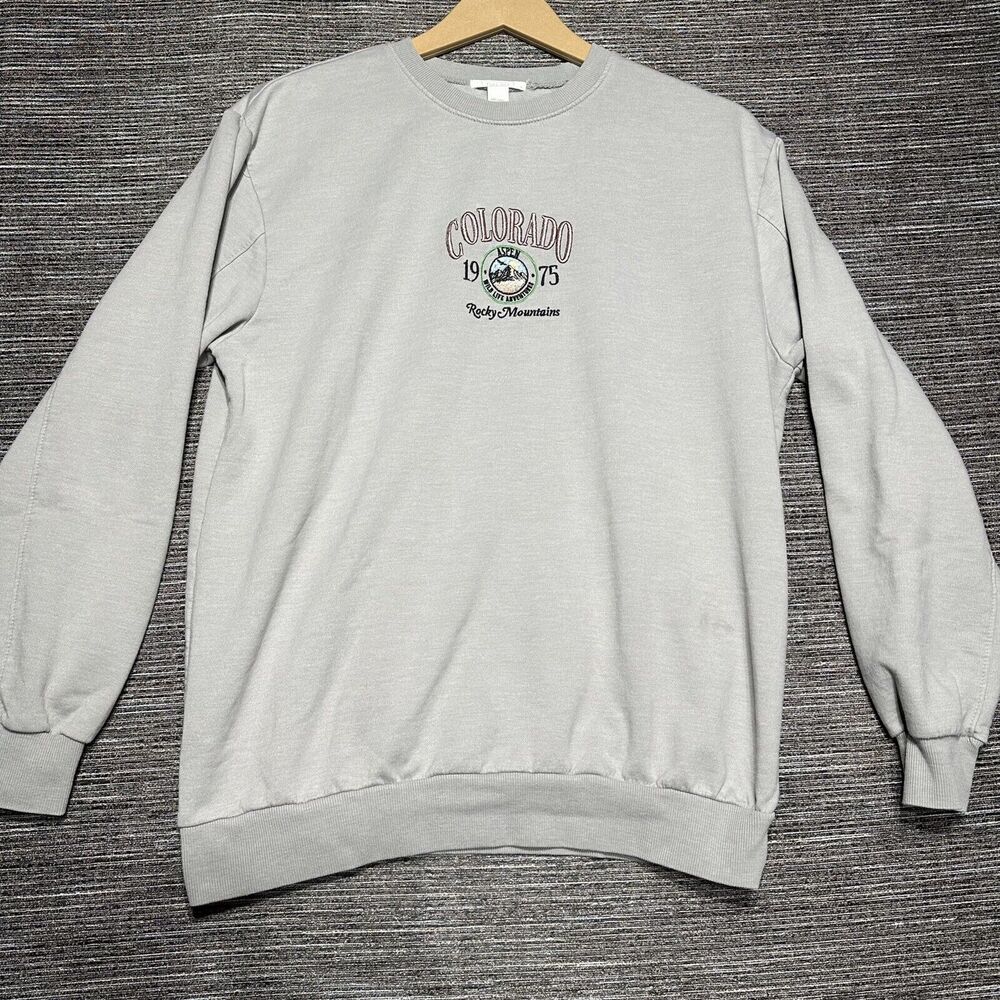 Colorado Rocky Mountains Sweatshirt Women's S Gray Pullover Long Sleeve